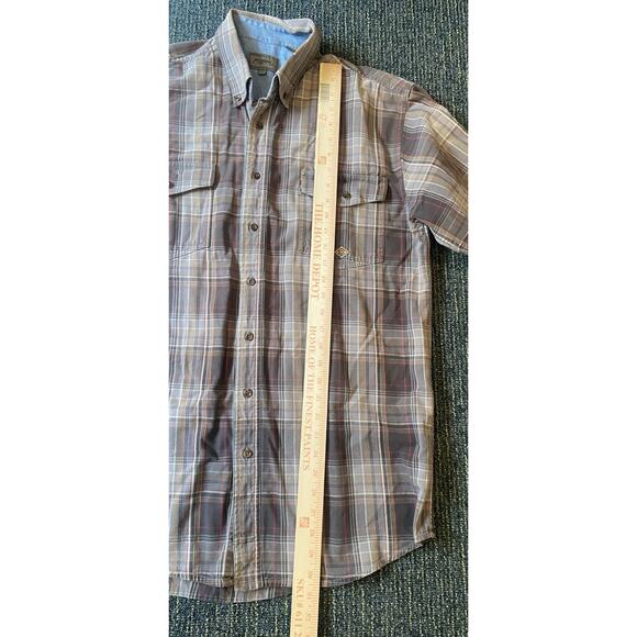 Roper Mens Long Sleeve Button Down Shirt LT Brown Windowpane Plaid Western - Picture 6 of 7